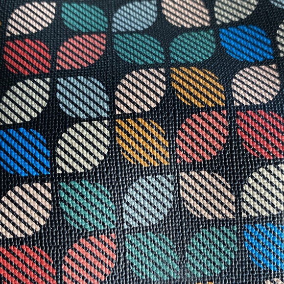 Fossil Rachel Geometric printed PVC Zip VeganTote Multicolor & Key Charm⭐️ - Picture 17 of 17